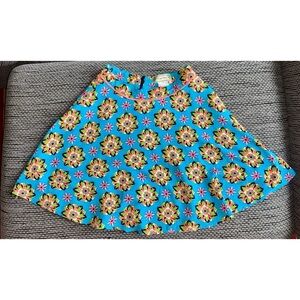 Flying Tomato, Blue Floral Print A-line Mini Skirt, Sz XS